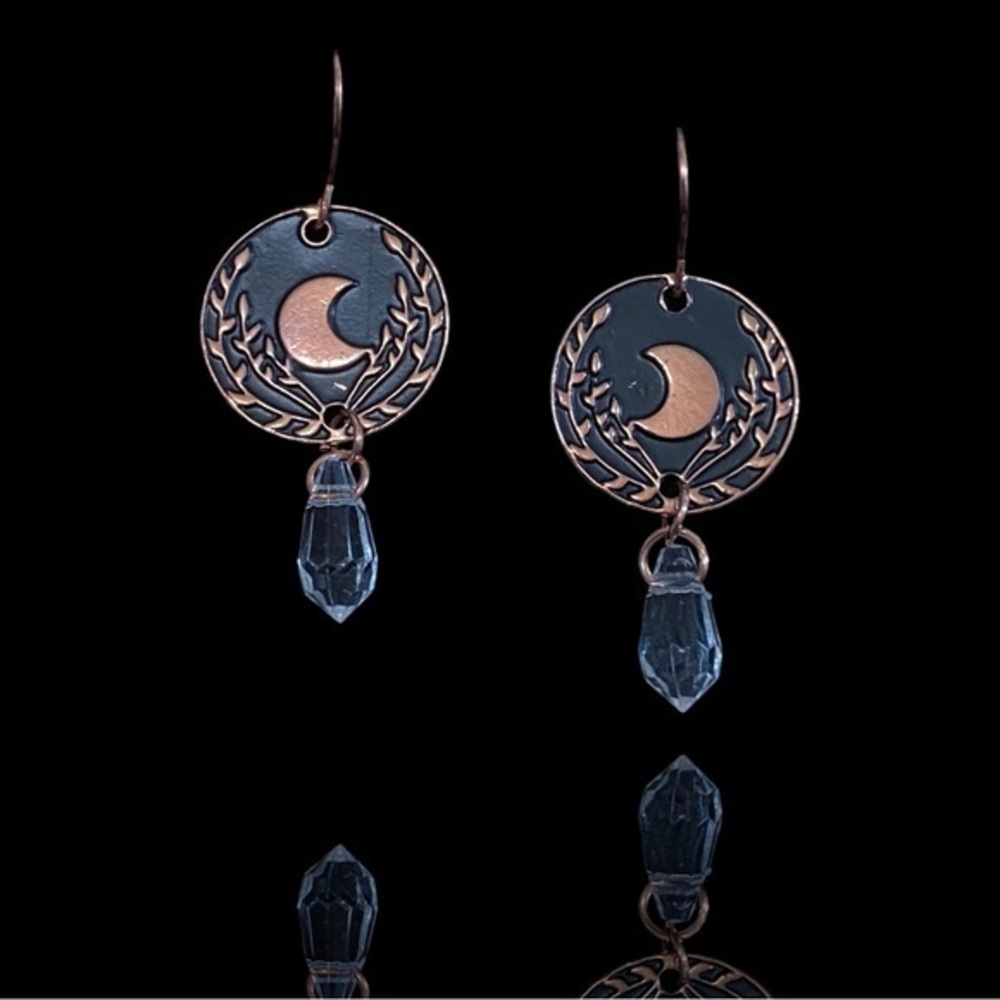 Crescent Moon Night Sky Earrings
